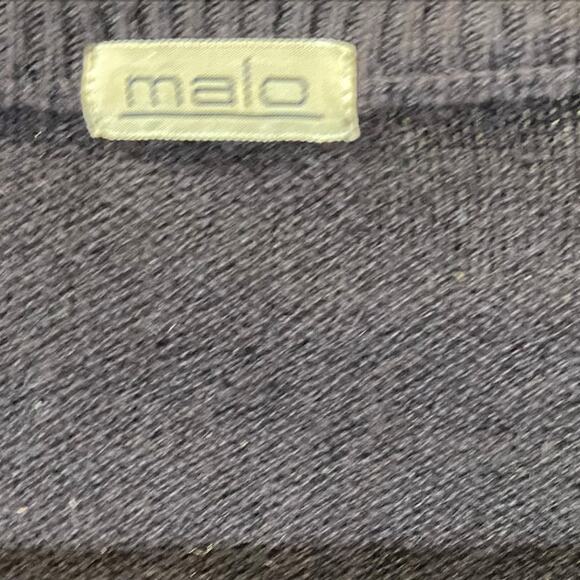 Malo Sweater 100% Cashmere V-Neck Pullover Knitted Long Sleeve Gray 2X - Picture 2 of 5